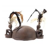 Lot 65 Ceremonial Carved Helmet with Bulul Deities