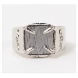 Lot 114 Beautiful Meteorite Slab Ring