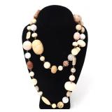 Lot 116 Lovely Bone  Agate Bead Layering Necklace
