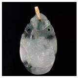Lot 126 Beautiful Chinese Mottled Jade Style Rabbit Pendant