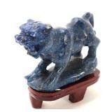 Lot 219 Adorable Miniature Lion Lapis Lazuli Figurine wStand