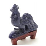 Lot 220 Lapis Lazuli Carved Rooster on Stand