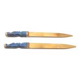Lot 232 Lovely Pair of Lapis Lazuli Handled Letter Openers
