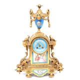 Lot 302 French Gilt Bronze  Porcelain Mantle Clock, Louis XVIstyle