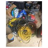 Assorted extension cords and air hoses