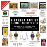 Fine Art, Jewelry, and Memorabilia Auction at Alhambra, CA - Saturday, August 24, 2024