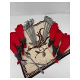 28 WoodBullHeadNapkinRings&BatikParadiseBirdClothMore