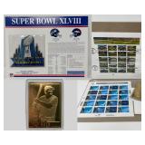 30 SuperBowlXLVIIIPatchBabeRuthGoldCardFirstIssueStamps