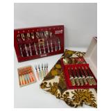 42 VintageFork&SpoonSetsandBatikFabric