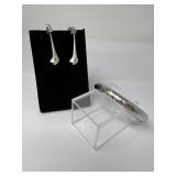 Sterling Silver Bracelet & 925 Pierced Earrings
