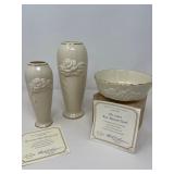 60 LenoxRoseBlossomVasesandBowlwithCertificates