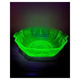 85 UraniumGreenDepressionGlassCandyDish1930