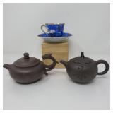 108 ChineseMiniClayPots&BlueJapaneseDragonwareTeaCup&Saucer