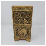 135 TwoPieceChineseStoneCarvedHingedBox