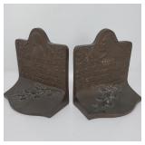 140 BronzedCastIronBookEnds