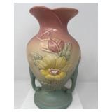177 1940sMagnoliaGreenPinkHullPotteryVase