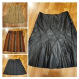 197 VintageSuedeLeather&WoolSkirtsbyWorthCarlisle