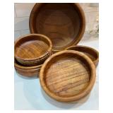 209 GenuineTeakWoodSaladBowlandIndividualBowls