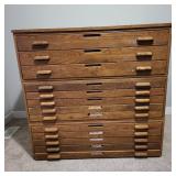 18 LargeAntiqueWoodStackingFlatFileArcitectCabinet