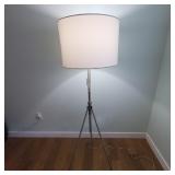 25 BrushedSilverMetalTripodFloorLampAdjustableHeight