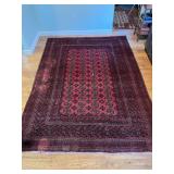 36 LargeBokharaStyleHandKnottedAntiqueAreaRug