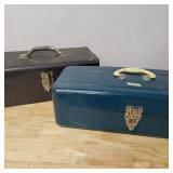 47 VintageUnionandJCPenneyMetalToolBoxesIncludesTools
