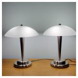 59 PairOfSleekModernChromeTouchDeskLamps