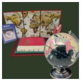 68 WorldAtlasMapsFoldOutBoardedMap&RotatingGlobe