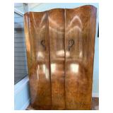 114 WoodlandBurlWalnutDecoWardrobeArmoire