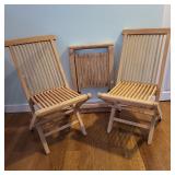 147 ThreeTeakWoodPatioChairs