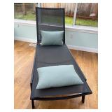156 BlackSteelFrameStationaryChaise&SunproofPillows