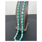 58 VintageChineseDoubleKnotTurquoise32inNecklace