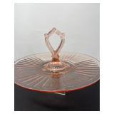 60 PinkDepressionGlassHandledServingTray