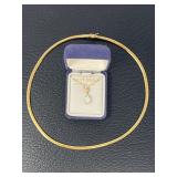 68 10KGold&SyntheticOpalNecklace&GPChoker