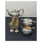 69 SilverSolderedUSNTeapot&Service