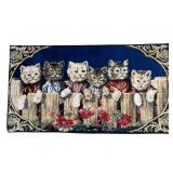 75 AntiqueChenilleCatTapestry