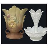 115 HullMagnoliaVase&FentonHornEpergne