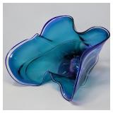 Signed Ruffle HandBlown Glass Art Murano