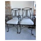 Pair of Bombay Wrought Iron Bombay Lyre Chairs