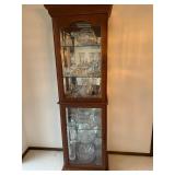 Wood Curio Cabinet With Crystal Decor