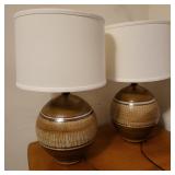 Pair Mid Century California Ceramic Designers Pottery Lamps