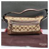 Coach Shoulder Bag with Outside Zipper Pocket