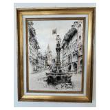 Bern Switzerland Paul Geissler Original Hand Colored Etching