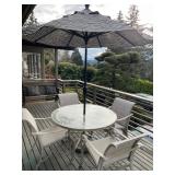 Patio Picnic Table & 4 Chairs with Umbrella