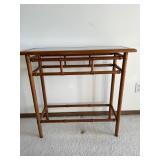 Glass Top & Faux Bamboo Side Table