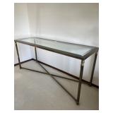 Glass & Bronzed Metal Sofa Table