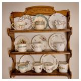 Demitasse Cups and Saucers on Wall Display Shelf