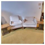 Two Mid-Century Lounge Chairs & Lane Side Tables