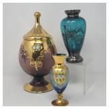 Venetian Amethyst Footed Glass Jar and Holy Grail MORE