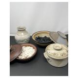 Signed Open and Lidded Pottery & GO Chips